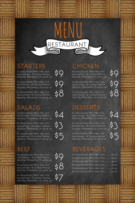 Menu Poster Template | PosterMyWall