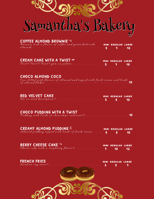 Copy of Menu PosterMyWall