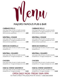 Online Menu Maker Quick And Free Postermywall
