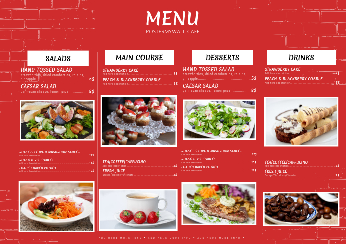 Menu Template A4