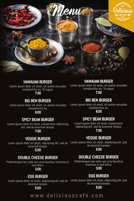 Menu Poster Template | PosterMyWall