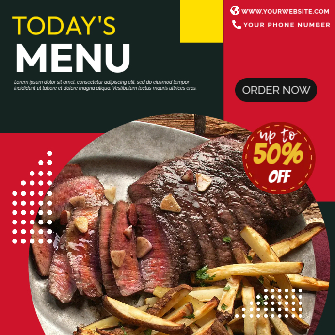 Menu Promo Template | PosterMyWall