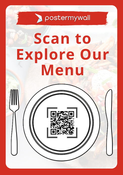 scan QR Flyer Menu A5 template