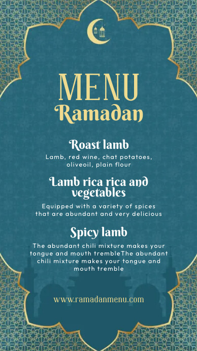 Menu Ramadan Instagram na Kuwento template