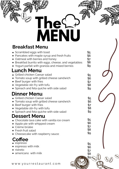 menu restaurant Template | PosterMyWall