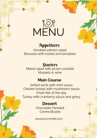 Menu Restaurant A2 template