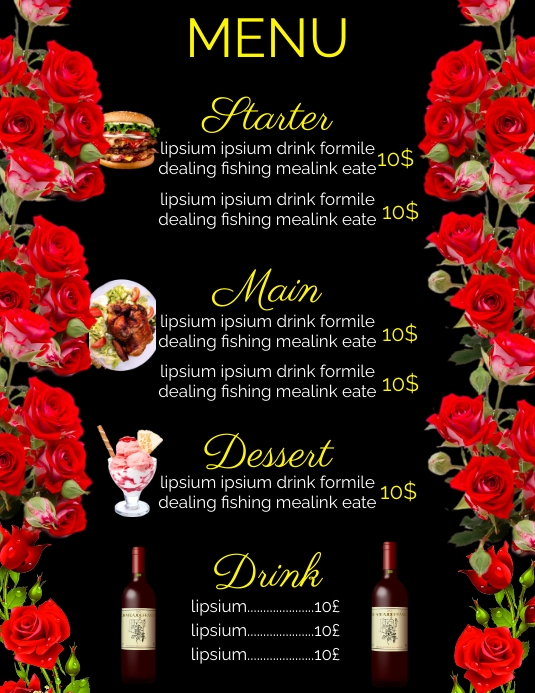 menu restaurant Template | PosterMyWall