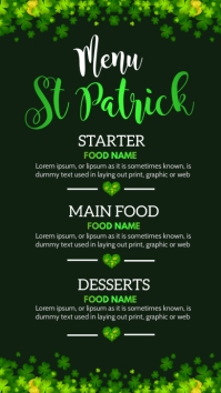 Menu Saint Patrick Instagram Story template