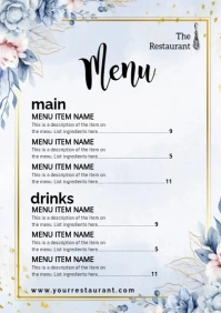 menu simple A2 template
