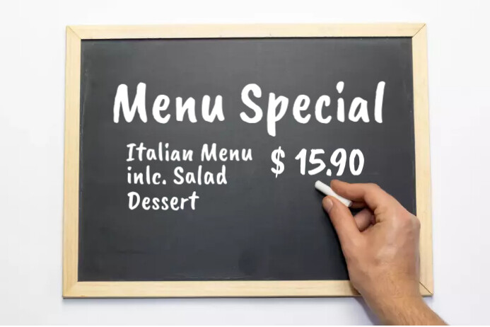 Menu Special Chalk Board news Offer Price Ad Banier 4’×6’ template
