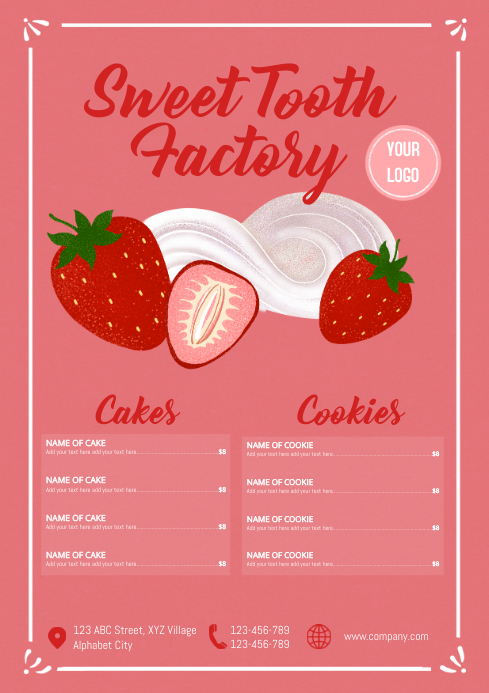 Menu Template A4