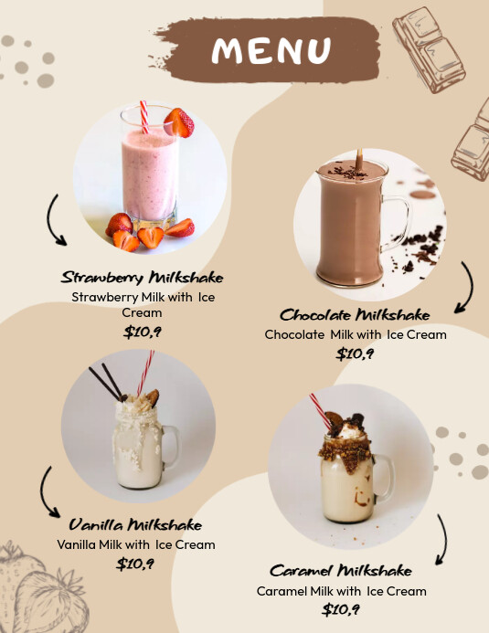 menu template Flyer (US Letter)