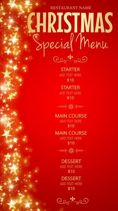 Menu Template Ecrã digital (9:16)