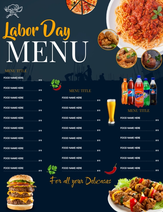 menu template Flyer (US Letter)
