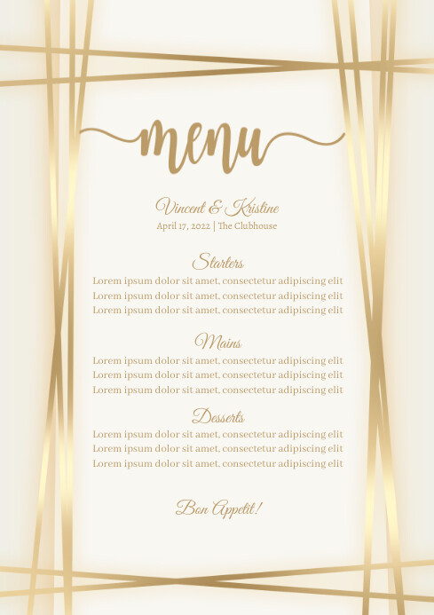 Menu Formato Visual Plantilla de Menú de | PosterMyWall