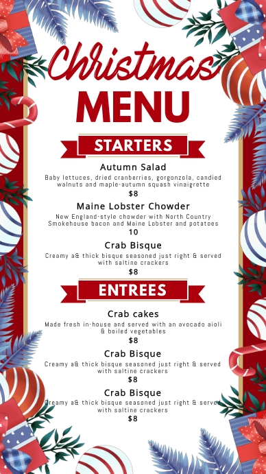 Menu Template Digital Display (9:16)