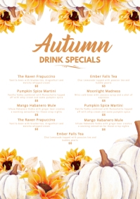 Autumn Menu A4 Template | PosterMyWall