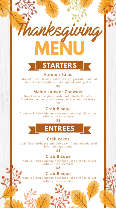 Menu Template Digital Display (9:16)