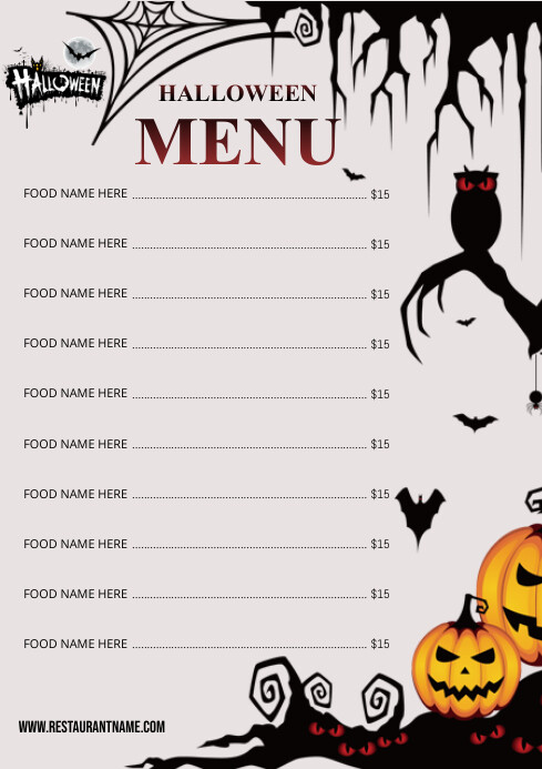 menu template A4
