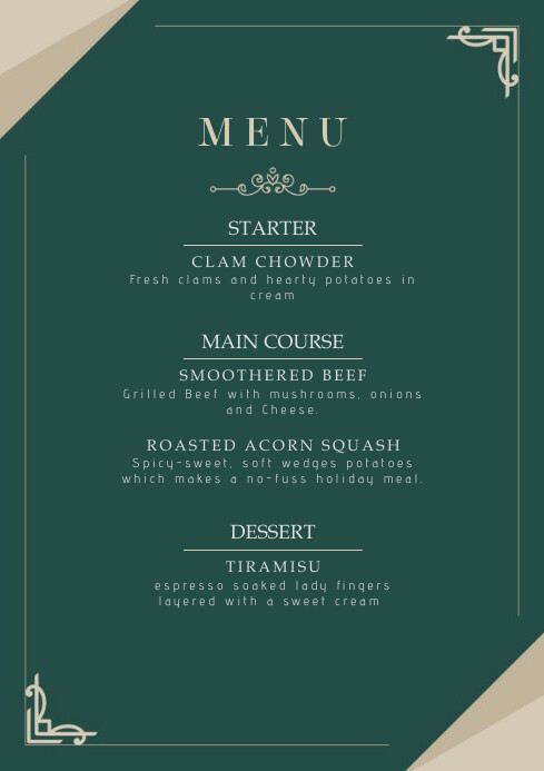 Menu Template Five Star Restaurant | PosterMyWall