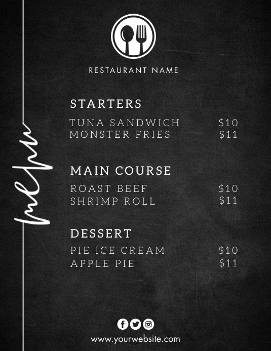 MENU TEMPLATE.R | PosterMyWall