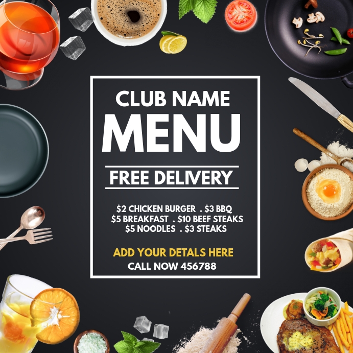 Menu Templates Free Delivery Templates Postermywall