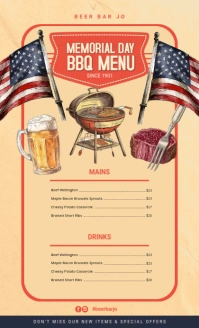 Menu US Legal Template