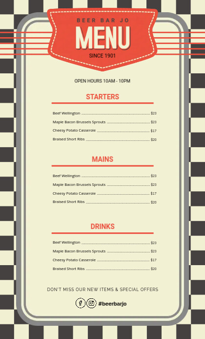 Copy of Menu US Legal Template | PosterMyWall