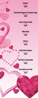 Menu valentine's Half Page Letter template