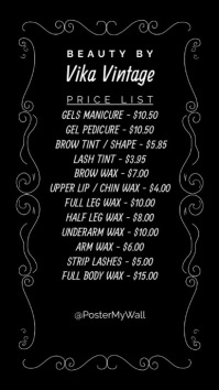 Menu Vintage Price List Instagram Stories template