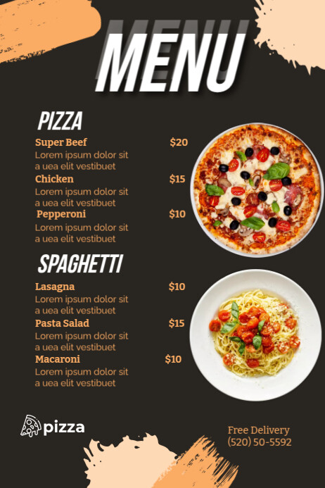 Menus Poster template