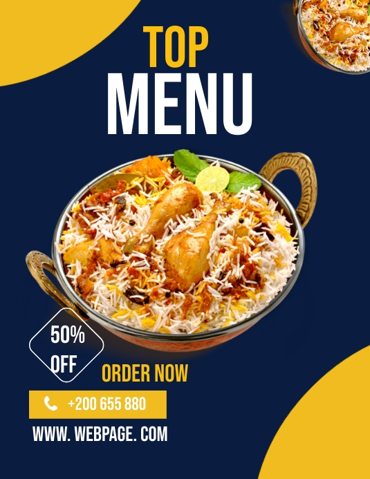 Menus Flyer (US Letter) template