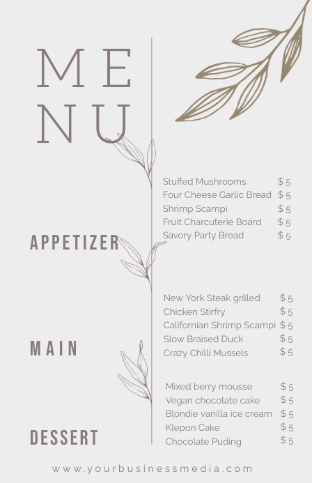 Menus Template | PosterMyWall