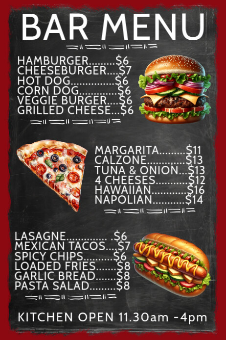 Menus for Restaurant - Menu Template Poster