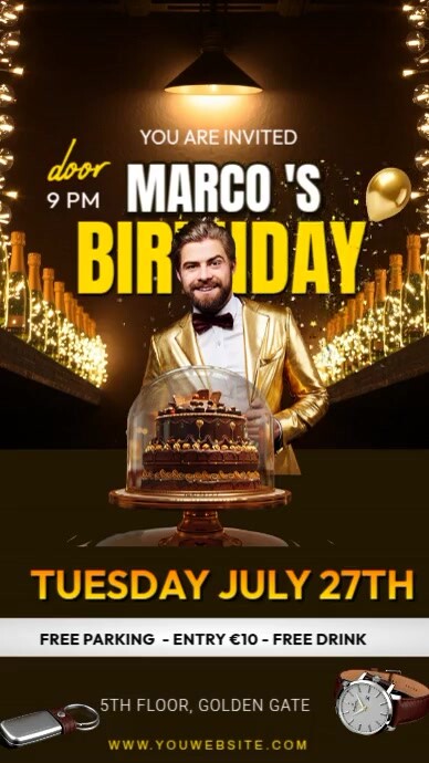 men’s birthday invitation Instagram Story template