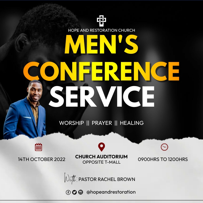 Men’s conference service Wpis na Instagrama template