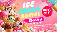 Merah Ceria Ice Cream Social Event Pos Twitter template