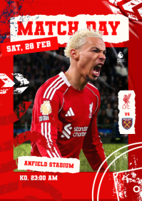 Merah Football Match Day A4 template