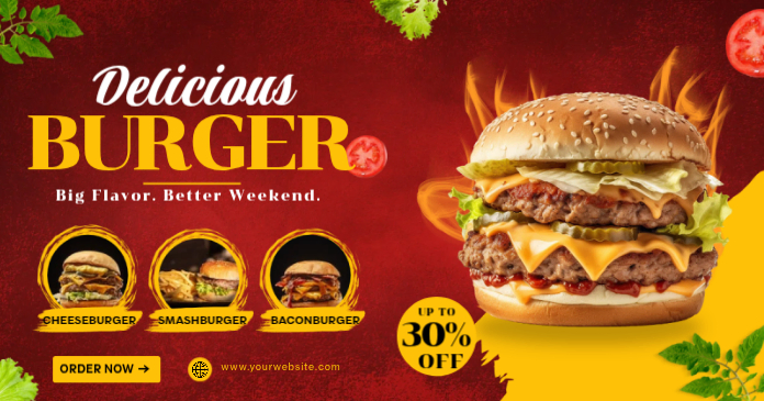 Plantilla de Burger Promotion | PosterMyWall