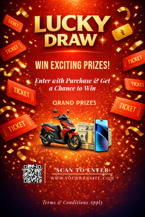 Lucky Draw Promotion Posters Template | PosterMyWall
