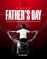 สีแดง Father's Day Celebration Instagram Portrait Template