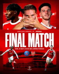 Merah Modern & Minimal Football Match Instagram Portrait template
