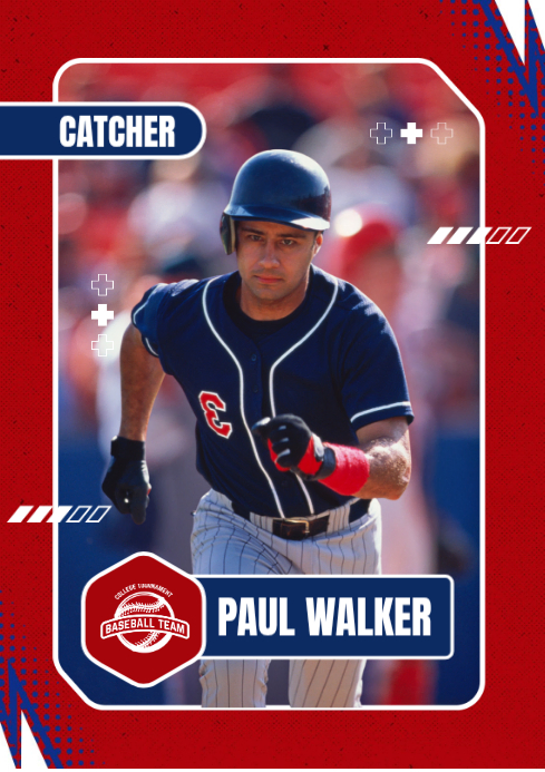 Baseball Team Player Profile A4 Template | PosterMyWall