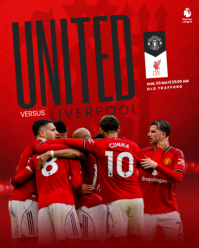 Merah Profesional Manchester United vs Liverpool Match Instagram Portrait template