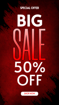 Merah Tipografi Sale Promotion Instagram Story template