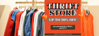 Rød Thrift Store Sale Ikhava Yesithombe se-Facebook Template