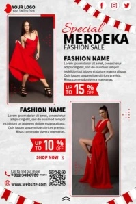 Merdeka Fashion Sale Плакат template