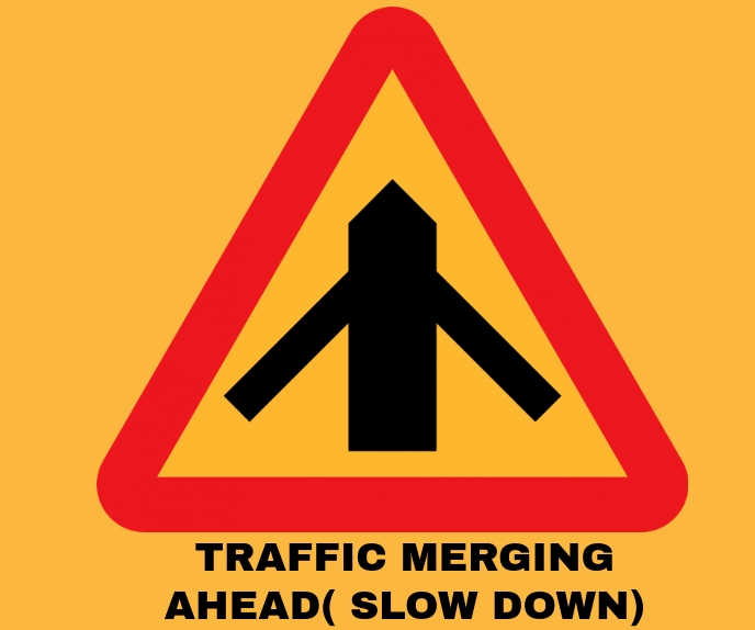 MERGING TRAFFIC SIGN BOARD TEMPLATE | PosterMyWall