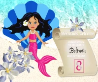 mermaid birthday, invitation, sea, cumpleaño Umugqa Ophakathi template