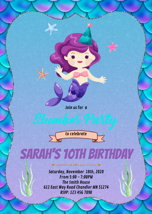 Modele Carte D Anniversaire Sirene Soiree Pyjama Postermywall Modele Carte D Anniversaire Sirene Soiree Pyjama Postermywall